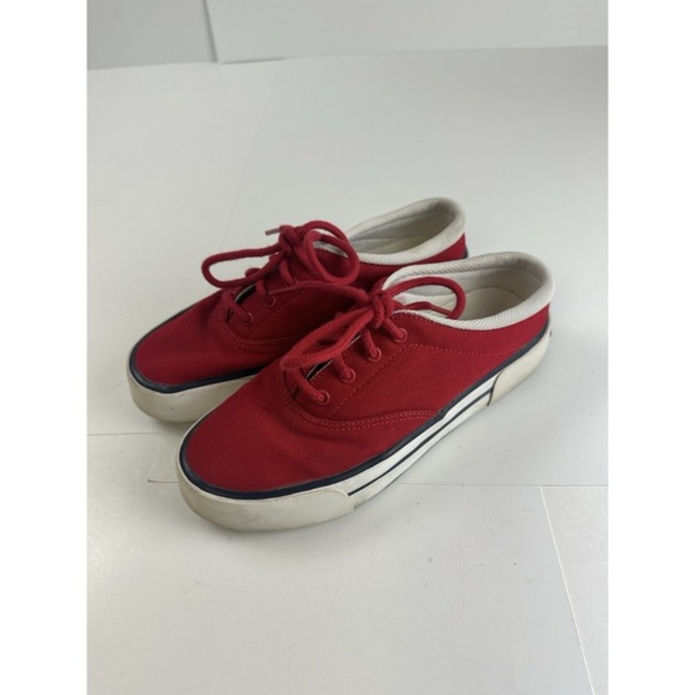 Vintage 90s Polo Sport Ralph Lauren Canvas Shoes Sz 7 Spellout, Deck‎ Shoes